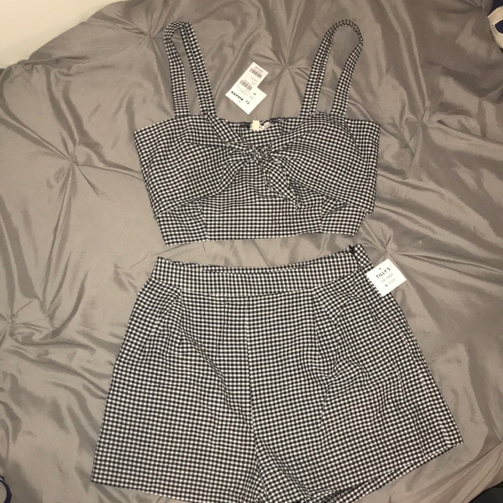 2pc Plaid Shorts And Tank